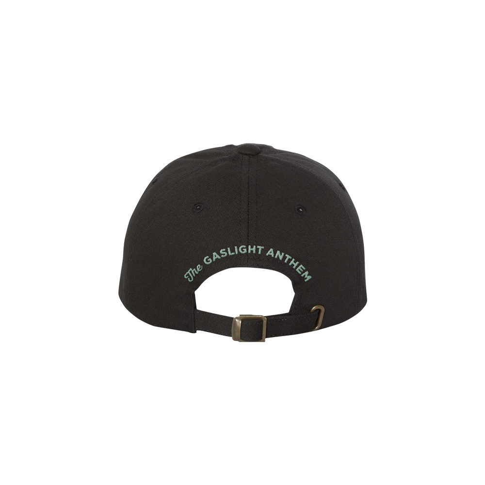 Black baseball cap with ’The Gaslight Anthem’ text on the back strap.